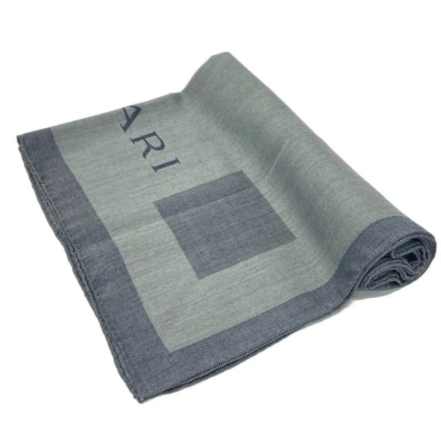 Bvlgari Shawl Gray Navy Wool Silk Scarf in Navy Silk from The Reluxe, photo 1 of 1