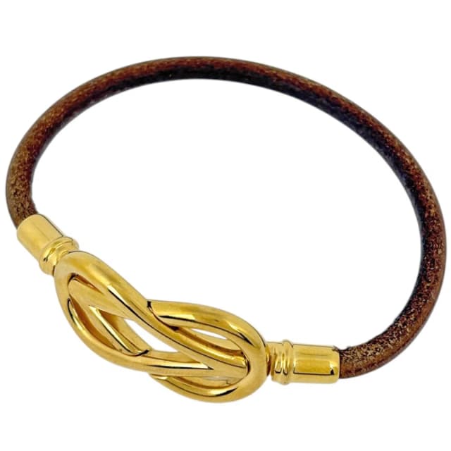 Hermès Atame Bracelet Leather Gold Brown in Brown Leather from The Reluxe, photo 1 of 1
