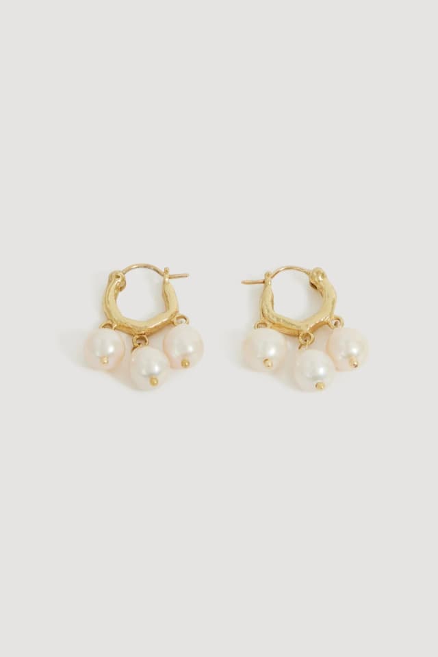 AJE Iman Drop Pearl Earring in GOLD/PEARL, image 1 of 1 from Aje