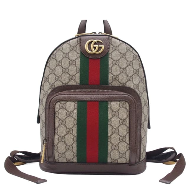 Gucci Backpack Beige Ebony GG Supreme Canvas Web Line in Beige Canvas from The Reluxe, photo 1 of 1