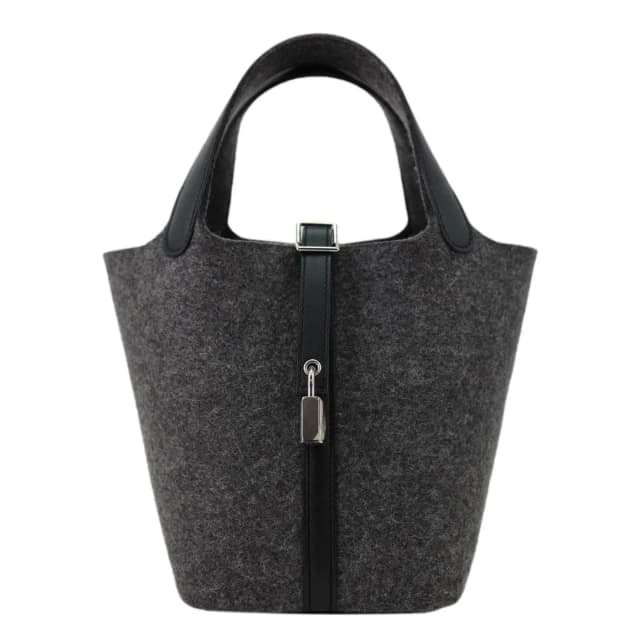 Hermès Picotin Lock 18 Soft Felt Satchel Bag Grey in Grey Leather from Dallas Designer Handbags, photo 1 of 1