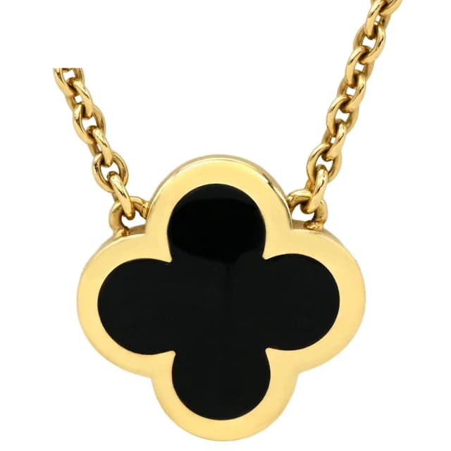 Van Cleef & Arpels Necklace Alhambra Black Yellow Gold 18 in Black from The Reluxe, photo 1 of 1