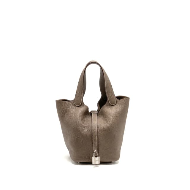 Hermès Picotin 18 Lock Bag Clemence Etoupe SHW Stamp Y in Taupe Clemence leather from EMIER, photo 1 of 1