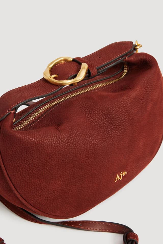 AJE Amara Nubuck Mini Bag in MAHOGANY, image 1 of 1 from Aje