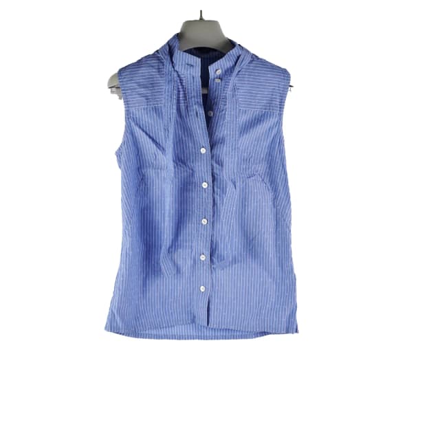 Louis Vuitton Slesveless Lavaliere Blouse Blue Size 34 in Blue from The Purse Affair, photo 1 of 1