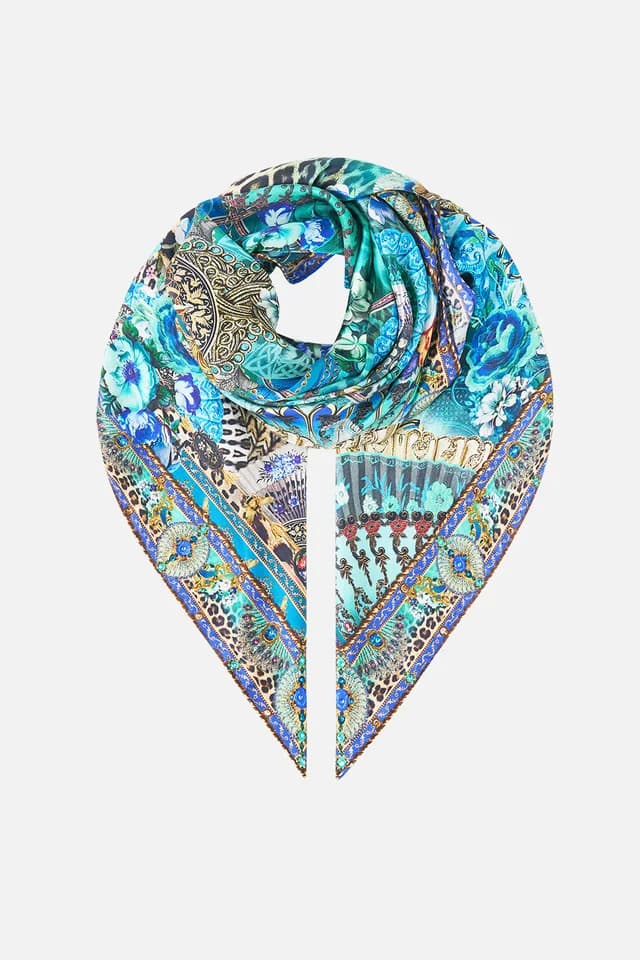 Camilla eBoutique LARGE CRYSTALLED SILK SQUARE SCARF FLAMENCO EUPHORIA, image 1 of 1 from CAMILLA