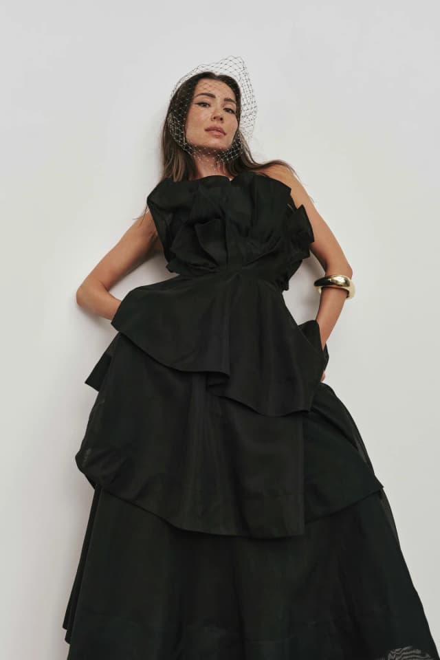 AJE Selestia Gown in BLACK, image 1 of 1 from Aje