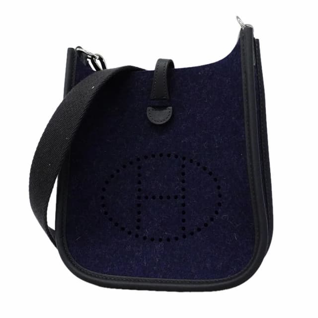 Hermès Shoulder Bag Evelyne TPM Felt Bleu Nuit Silver in Navy from The Reluxe, photo 1 of 1