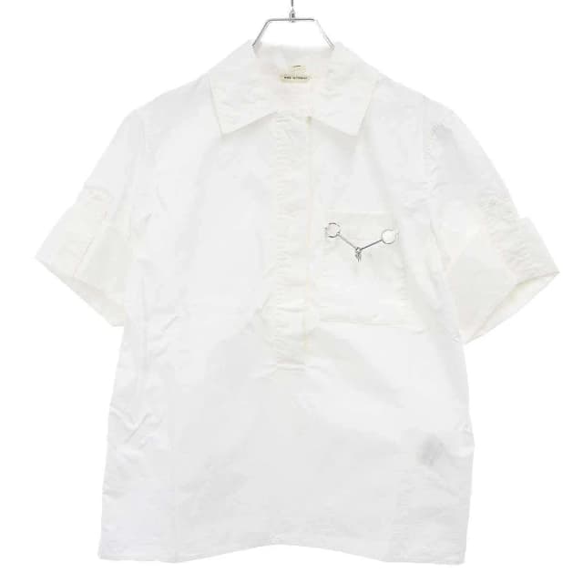 Hermès Short Sleeve Pullover Pocket Blouse Shirt White 38 Sweater in White from The Reluxe, photo 1 of 1