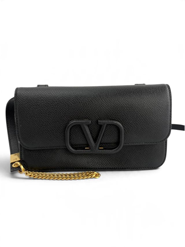 Valentino Garavani Black Leather Crossbody Belt Bag in Black Leather from Season 2 Consign, photo 1 of 1