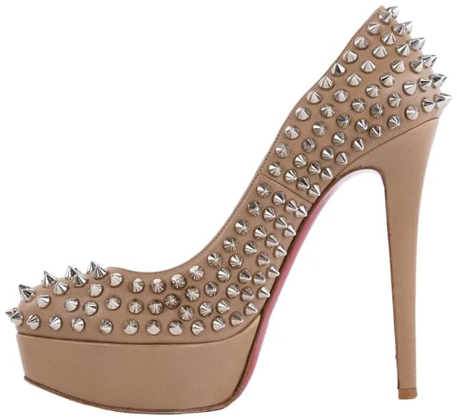 Christian Louboutin Nude Beige Bianca Spikes 140 Nappa in Beige Nappa leather from Bagriculture, photo 1 of 1