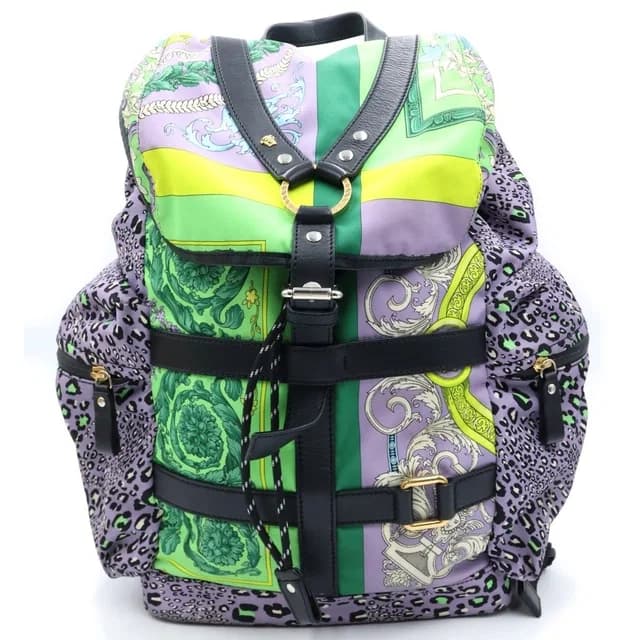 Versace Baroque Pattern Backpack Multicolor in Multicolor Nylon from The Reluxe, photo 1 of 1