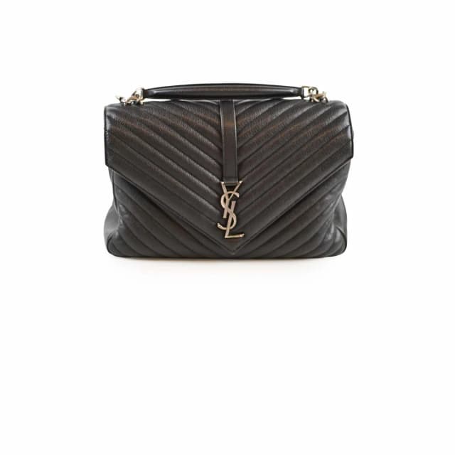 Saint Laurent Large College Chevron Calfskin Black in Black Calfskin from The Purse Affair, photo 1 of 1