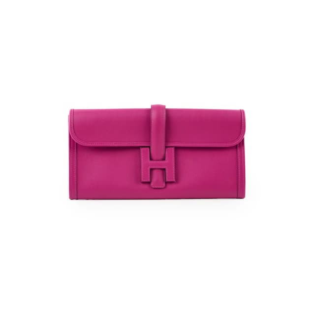 Hermès Jige Clutch Rose Poupre A Stamp in Pink Swift leather from The Purse Affair, photo 1 of 1