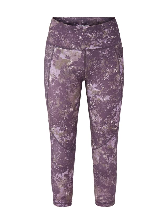 Sweaty Betty Power Cropped Workout Leggings Purple in Purple Erosia Print, image 1 of 1 from Fenwick