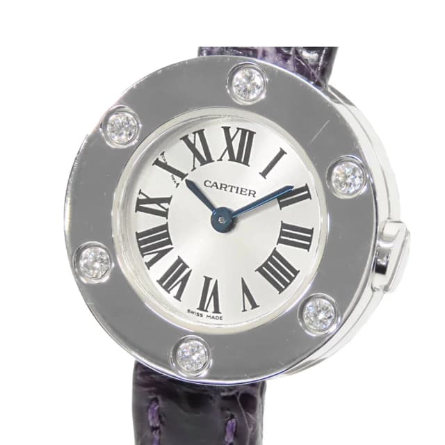 Cartier Love Watch Silver 18K White Gold Leather Diamond Quartz in White Leather from The Reluxe, photo 1 of 1