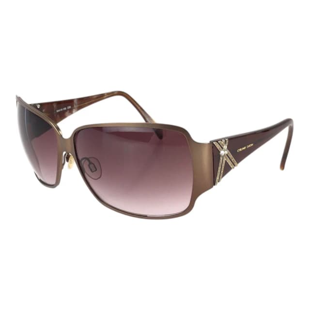 Celine Dion Eyes Crystal Brown Blanc Acetate Metal Sunglasses Eyewear in Brown from The Reluxe, photo 1 of 1