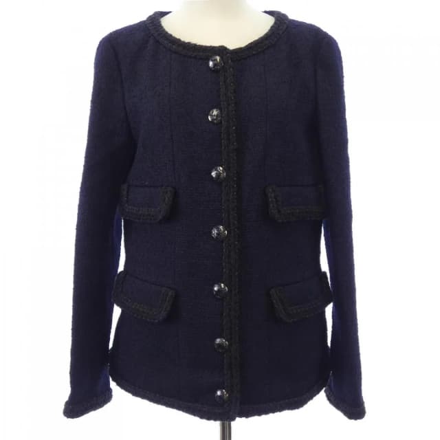 Chanel Collarless Jacket Navy in Navy from The Reluxe, photo 1 of 1