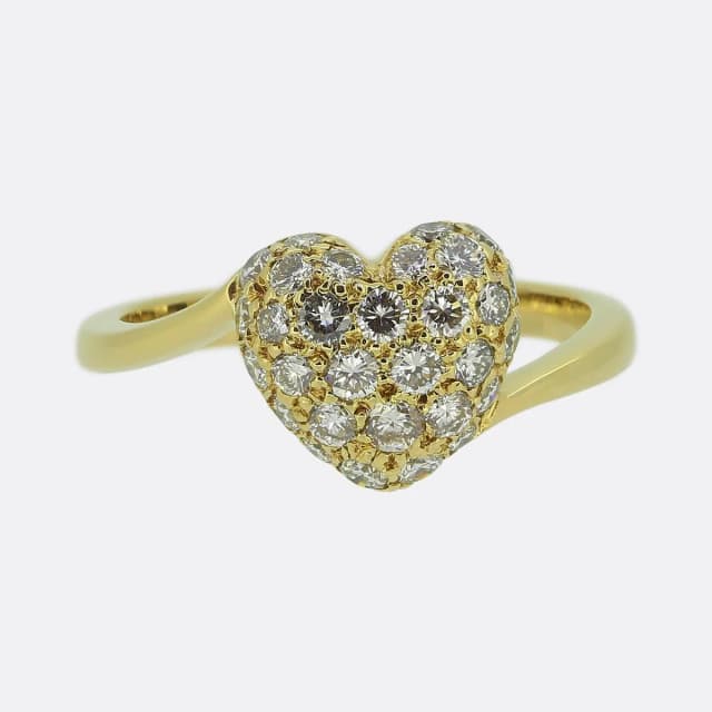 Cartier Pave Diamond Heart Ring from The Vintage Jeweller, photo 1 of 1