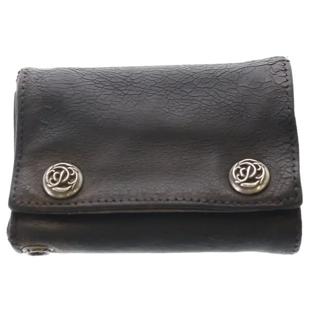 Chrome Hearts Floral Button Leather Wallet Black in Black Leather from The Reluxe, photo 1 of 1