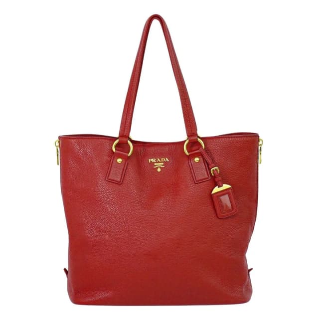 Prada Shoulder Bag Tote Red in Red Leather from The Reluxe, photo 1 of 1