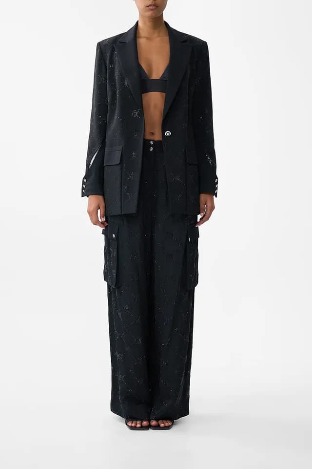 Camilla eBoutique WIDE LEG UTILITY PANTS SOLID BLACK, image 1 of 1 from CAMILLA