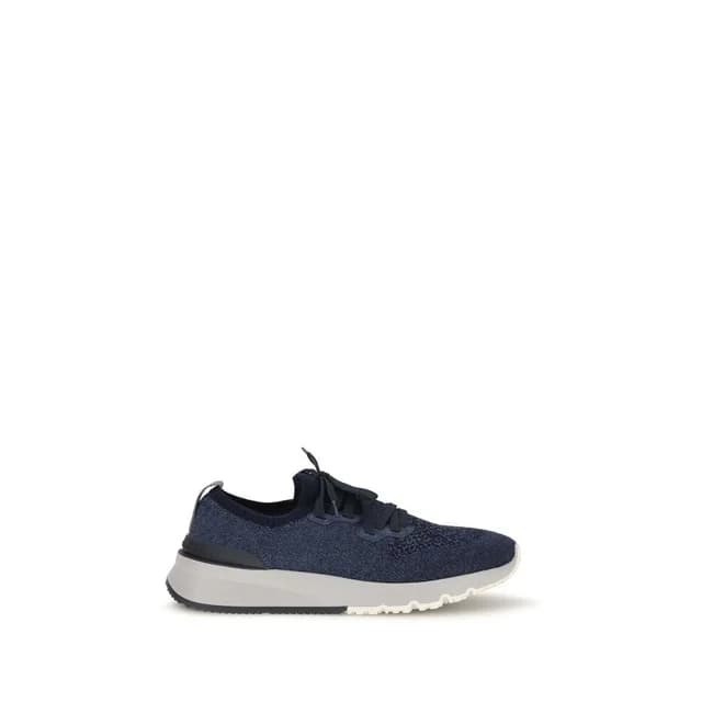 Brunello Cucinelli Blue Cotton Athletic Sneakers in Blue from HEWI, photo 1 of 1