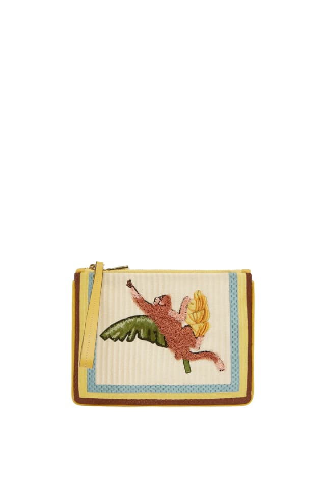 2601 - SUMMER 26 MOKSHINI MONKEY EMBROIDERED CLUTCH, image 1 of 1 from Alemais