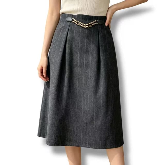 Celine Skirt Chain Wool Gray in Grey Wool from The Reluxe, photo 1 of 1