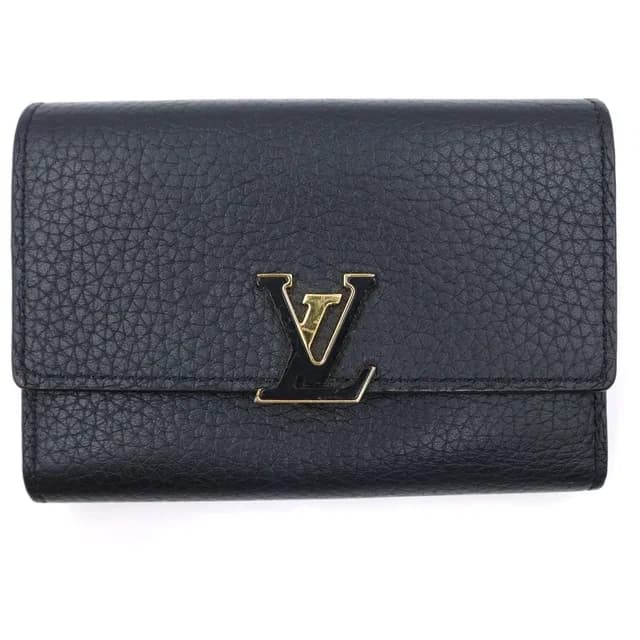 Louis Vuitton Lutefeuille Capucines Compact Wallet Trifold Black Leather Gold in Black Leather from The Reluxe, photo 1 of 1