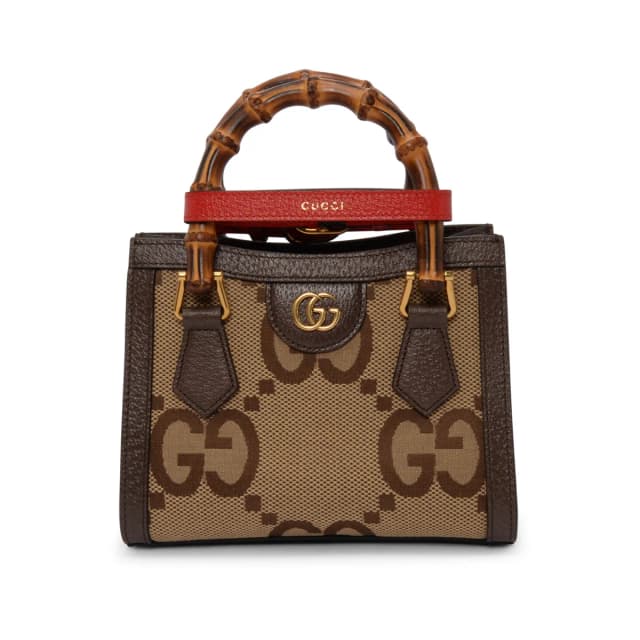 Gucci Textured Dollar Calfskin Jumbo GG Mini Diana Bag in Brown Calfskin from Blue Spinach, photo 1 of 1