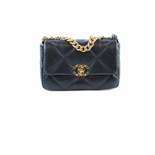 Chanel 19 Small Black in Black Goatskin from The Purse Affair, photo 1 of 1