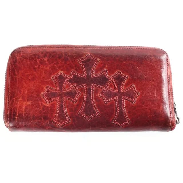 Chrome Hearts Rec Zip Cross Patch Zip Around Wallet Red in Red from The Reluxe, photo 1 of 1
