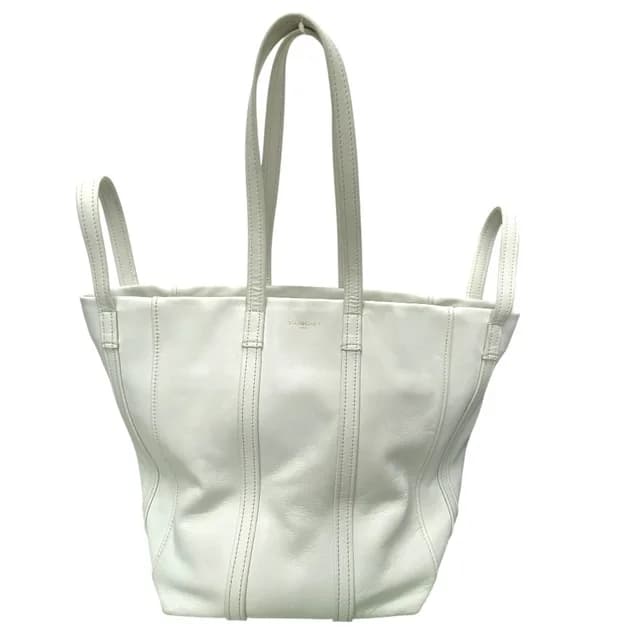 Balenciaga Laundry Cabas Tote Bag 2-Way Logo Leather White Fine Practical Modern in White Leather from The Reluxe, photo 1 of 1