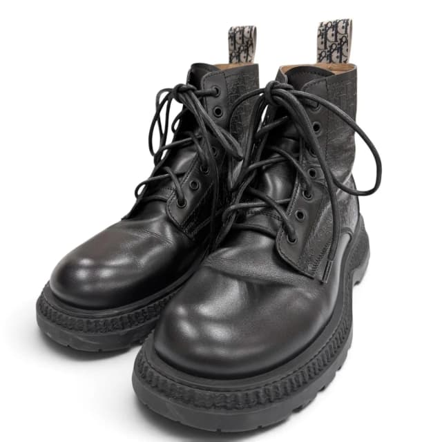 Dior Homme Buffalo Lace-up Boots Leather Oblique Black in Black Leather from The Reluxe, photo 1 of 1