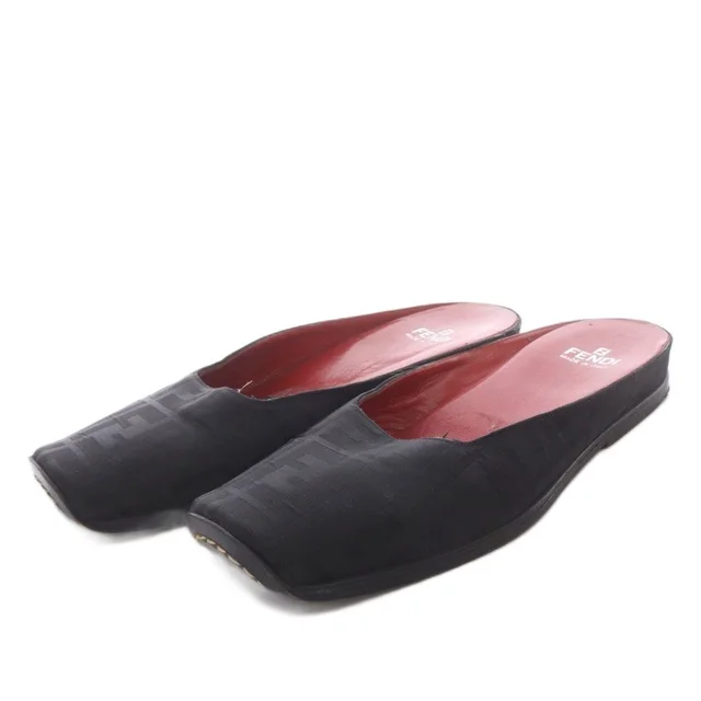 Fendi Slip on Shoes Zucca Pattern Square Toe Black 37 in Black from The Reluxe, photo 1 of 1