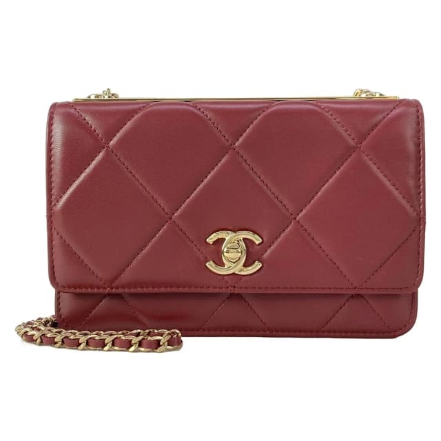 Chanel Wallet Quilted Trendy CC Bordeaux Chain Gold Lambskin Shoulder Bag in Burgundy Lambskin from The Reluxe, photo 1 of 1
