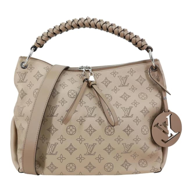 Louis Vuitton Beaubourg Mahina MM Leather Hobo Shoulder Bag Cream in White Leather from Dallas Designer Handbags, photo 1 of 1