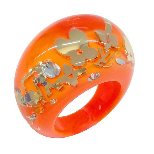 Louis Vuitton Ring Resin Bague Ankle John Orange M Bulky Vitamins in Orange Resin from The Reluxe, photo 1 of 1