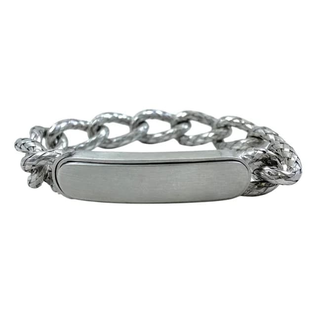 Bottega Veneta Chain Bracelet ID Intrecciato Silver Color Simple in Silver Woven leather from The Reluxe, photo 1 of 1
