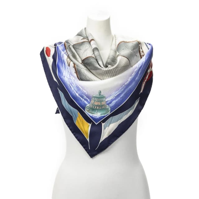 Hermès Scarf Navy in Navy Silk from The Reluxe, photo 1 of 1