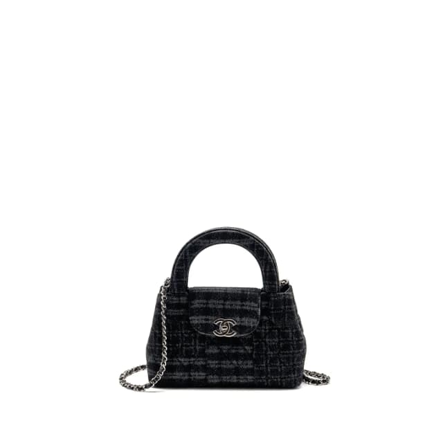 Chanel Mini Kelly Shopping Tote Bag Denim Black/Grey SHW (Microchip) in Black Denim from EMIER, photo 1 of 1