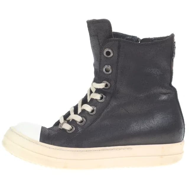 Chrome Hearts Ramones Silver Decorative Leather High Cut Sneakers Black in Black Leather from The Reluxe, photo 1 of 1