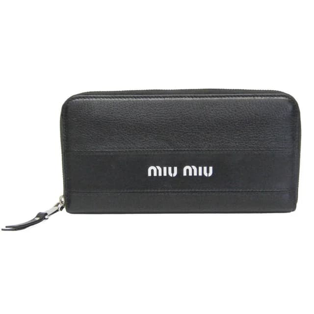 Miu Miu Madras City 5ML506 Women's Leather Long Wallet (bi-fold) Black in Black Leather from Elady, photo 1 of 1