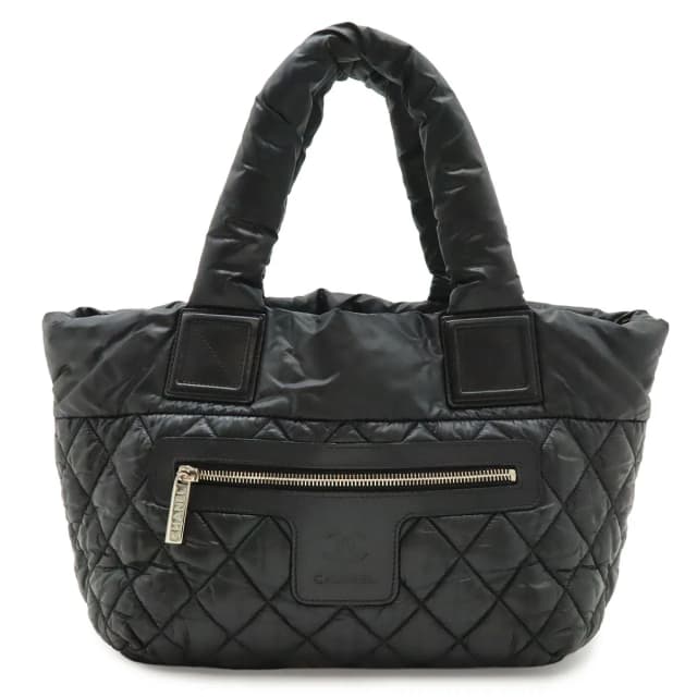 Chanel Coco Cocoon Small Tote Bag Quilted Nylon Leather Black Silver in Black Nylon from The Reluxe, photo 1 of 1