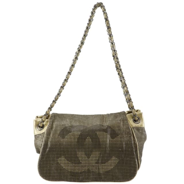 Chanel Hollywood Accordion Flap Leather Gold Shoulder Bag in Gold Leather from The Reluxe, photo 1 of 1