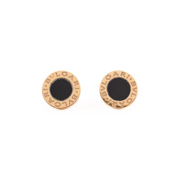 Bvlgari Onyx Rose Gold Stud Earrings in Pink from The Purse Affair, photo 1 of 1