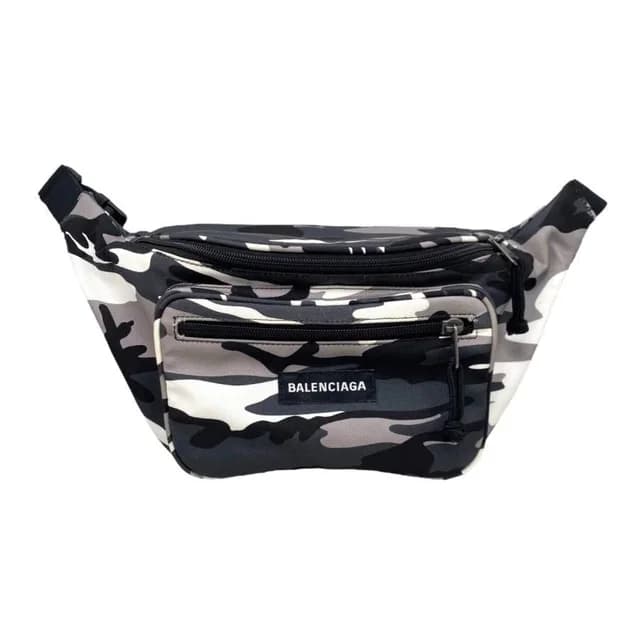 Balenciaga Body Bag Waist Explorer Camouflage Black Gray in Black Nylon from The Reluxe, photo 1 of 1