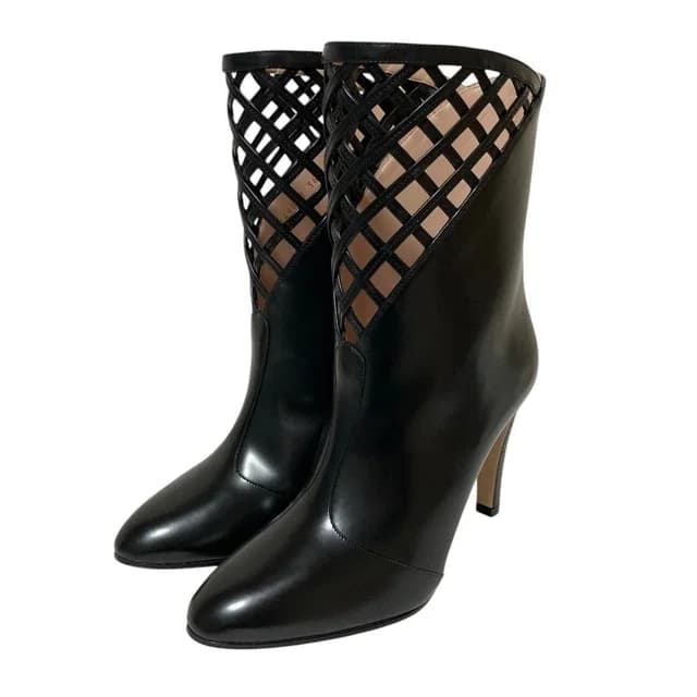 Gucci Mesh Leather Boots Black in Black Leather from The Reluxe, photo 1 of 1