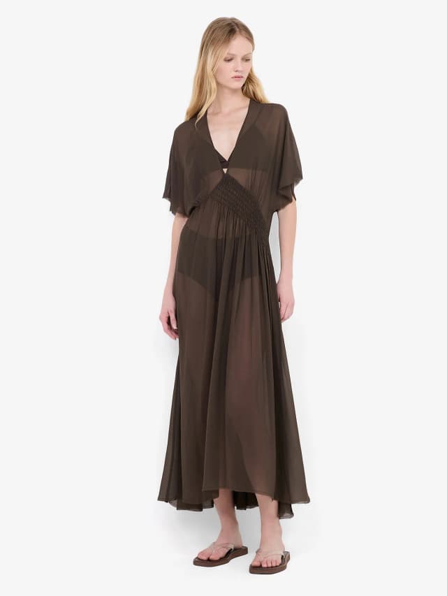 Bec&Bridge CASCADE MAXI DRESS - DARK CHOCOLATE, image 1 of 1 from BEC + BRIDGE